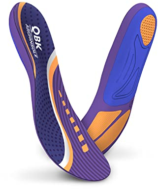 Supination Insoles, QBK Flat Foot Insoles Effective Prevent High Arch, Overpronation,Plantar-Fasciitis, Flat Feet. XS