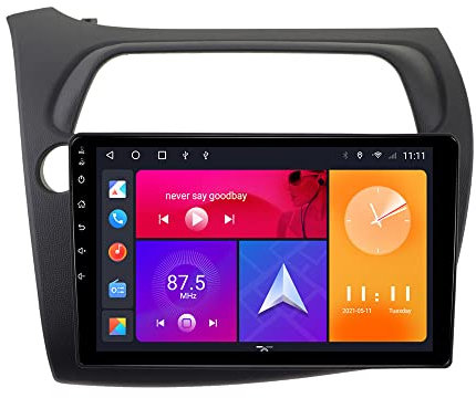 ZYCARE Estéreo para Automóvil Compatible con HON-DA Civic 2007 2008 LHD 2 DIN Radio Navegación GPS Pantalla Táctil IPS Reproductor Multimedia Soporte SWC 4G WiFi Carpl(Size:4 Core WiFi 1G+16G)