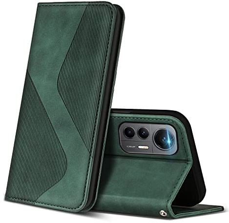 ZONNAVI Cover per Xiaomi 12 Lite, Flip Custodia Pelle PU con [Slot Cart] [Supporto Stand] [Magnetica], Cover a Libro Portafoglio per Xiaomi 12 Lite (Verde)