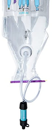Puribag Pro System Schwerkraft-Wasserfilter – tragbares 4-in-1-Wasserfiltersystem für Rucksackreisen, Camping und Notfälle – hängt überall, filtert Wasser