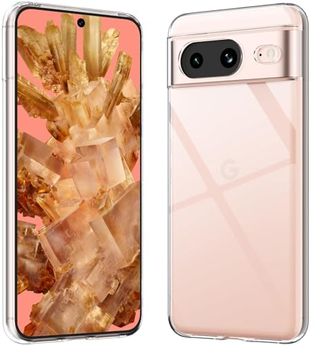 caslord Cover per Google Pixel 8, Anti Ingiallimento Custodia con Assorbimento degli Urti e Anti-Graffio,Custodia sottile in silicone e in TPU antiurto (Trasparente)