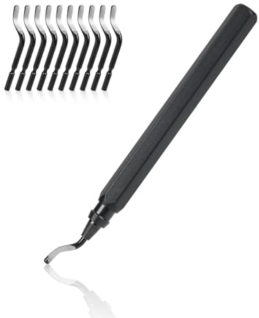 Flintronic Sbavatore di Attrezzi Set, Sbavatura Strumento Universale con 11 Lame HSS 360 ° Lame di Sbavatura in Metallo Rotanti per Stampe 3D Tubi, Plastica, Alluminio, Rame, PVC e Acciaio