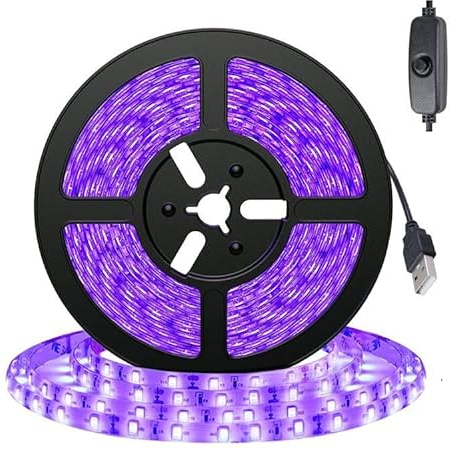 Eleganted USB Schwarzlicht LED Strip 3M 5V Schwarzlicht UV LED Bar Stromversorgung über USB,IP65 Wasserdicht 395nm Schwarzlichteffekt Party Licht Bühnenbeleuchtung für Weihnachten Halloween Party