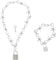 Zac's Alter Ego Silver Padlock Barbwire Chain Necklace & Bracelet Set
