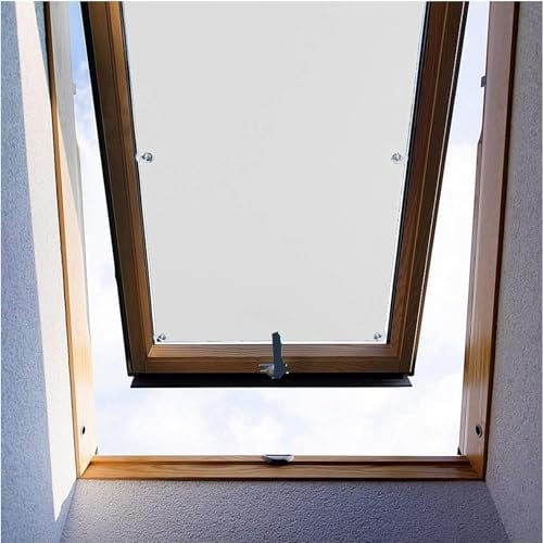 Ygann Dachfenster Rollo Thermo Sonnenschutz Verdunkelungsrollo für Dachfenster UV Schutz mit Saugnäpfe ohne Bohren ohne kleben (Weiß,76x120cm)