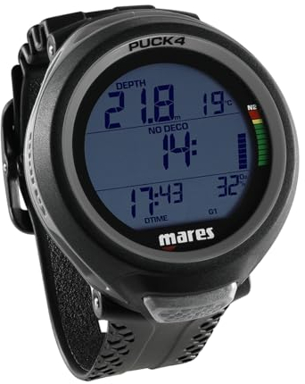 Mares Puck 4 Tauchcomputer - Luft und Nitrox, Farbe:schwarz