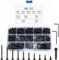 Speaker Screws, 480 Pcs carbon steel M3 Self Tapping Screws, Cylindrical Head Hex Socket Cap Head Screws, Metric Thread Trumpet Wood Screws Allen Machine Screws (480 black)