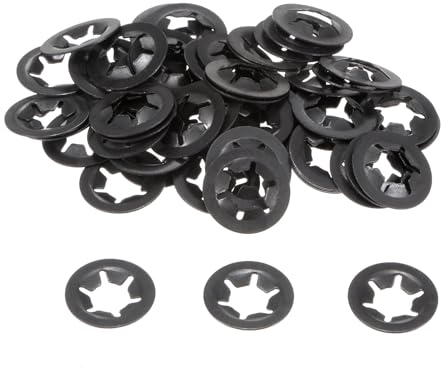 sourcing map 60 rondelle interne di bloccaggio dei denti, M8 x 18 mm, clip di fissaggio a pressione, dadi in acciaio 65 Mn