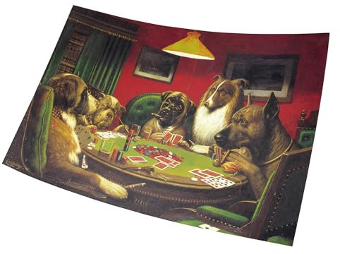 Dogs Playing Poker Bold Bluff Poster Größe 11 x 17 Dekorative Rahmenloses Kunst Geschenk (28 x 43 cm) Leinwand Poster
