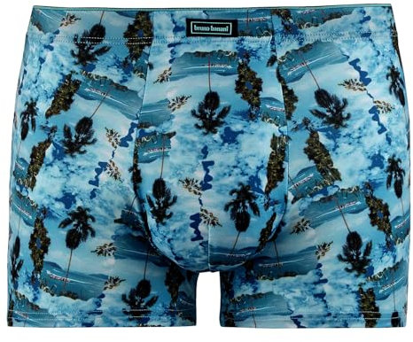 Bruno banani Herren Shorts - Long Beach, bb Premium Line, Boxershorts, Print Türkis M