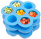 Navaris 3er Set Behälter für Babybrei einfrieren - 3x Gefrierbehälter für Baby Brei - 3er Pack Babybrei Behälter aus Silikon - Babynahrung Beikost Gefrierform - Blau