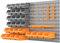 DURHAND Organizador de Herramientas de Pared de 44 Piezas 95x54 cm Estantería de Pared para Herramientas con 28 Cajas Apilables y Diferentes Ganchos Gris y Naranja