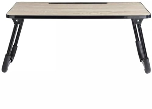 HYFIVE Mesa plegable para ordenador portátil, soporte de trabajo con efecto de madera para uso en un sofá o cama, bandeja de regazo, mesa de tareas, mesa portátil sobre la cama, bandeja de desayuno,