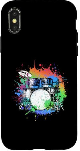 Coque pour iPhone X/XS Batterie Instrument coloré Batterie de l'orchestre Amoureux