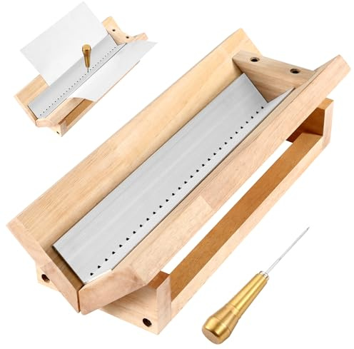 Bookbinding Punch Cradle with Aluminum Piercing Guide, Copper Awl, Signature Punch Tool Set for Bookbinding Kit, for Book Crafts, Polished Smooth Surface, Easy to Use