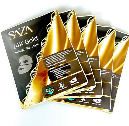 SAZA 24K GOLD COLLAGEN GEL MASK, For ALL SKIN TYPES; WITH Snail, PEP-Rx, Collagen Peptides, Vit C; Paraben Free, NO Mineral Oils, Triethanolamines and Artificial Colors; Alcohol Free