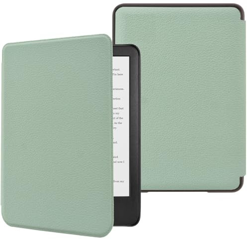 DMLuna Case for All-New 6 Kindle 11th Generation 2024/2022, Model:C2V2L3, Ultra Thin and Lightweight Smart Protective Durable Premium PU Leather Cover with Auto Sleep Wake Function - Agave Green
