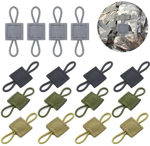 Xiciki 16 Stück Outdoor Molle Tasche Schnalle, Taktische Weste Gurtband Mit Schnalle Molle System Zubehör für Tactical Rucksack Weste für Tactical Backpack, für Antenne Stick Rohr, Flaschen usw