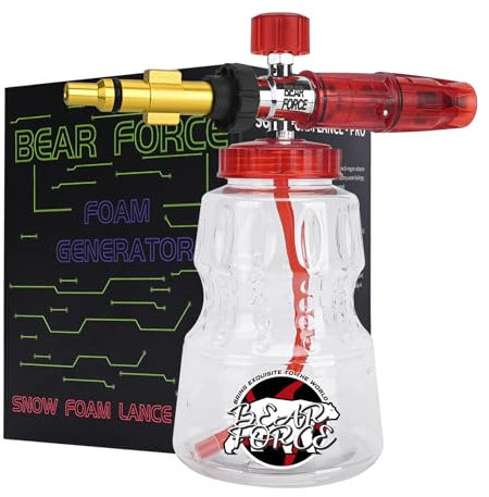 BEAR FORCE Lance à mousse pour nettoyeur haute pression - Buse de canon à mousse - Compatible avec couvercle de lavage de voiture, Parkside, Sterwins, Deko, Champion, Vax