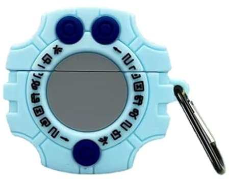 JRCYVTA Custodia per cuffie in silicone per AirPods 4, design simpatico con mostro Digimon Monster Digivice per AirPods 4a generazione (2024), per ragazzi e ragazze, blu