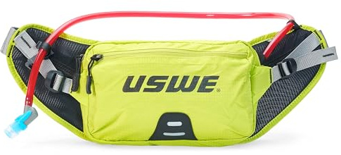 USWE Zulo Hydration Hip Pack – mit Organizer und Seitentaschen, federfreier Hüftgurt, Crazy Yellow, 2L, Hüfttasche