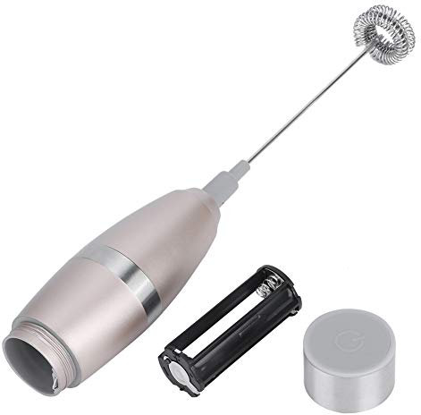 Machine à mousse de qualité alimentaire, en acier inoxydable de qualité alimentaire, or rose, à main à faible décibel, mini mélangeur à café, fouet pour la maison et la cuisine