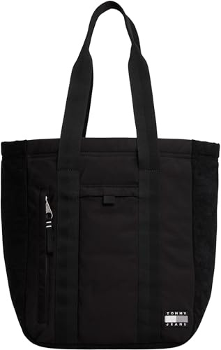 Tommy Jeans Men’s Daily Tech Tote Bag with Zip, Black (Black), One Size