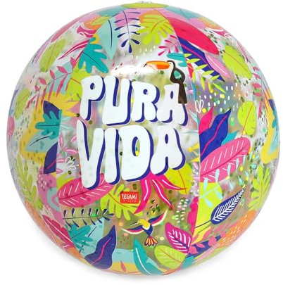 Legami - Aufblasbarer Strandball, Beach Ball, Ball aus PVC, weich für Kinder, für Strandpartys, aufblasbar zum Spielen von Fußball Volleyball, Durchmesser 40 cm, Weiß