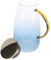 FUNNETOYU 1 pièce Carafe Verre avec Couvercle Acier Inoxydable Cruche Eau Froide Bleue Dégradée pour Boissons Maison
