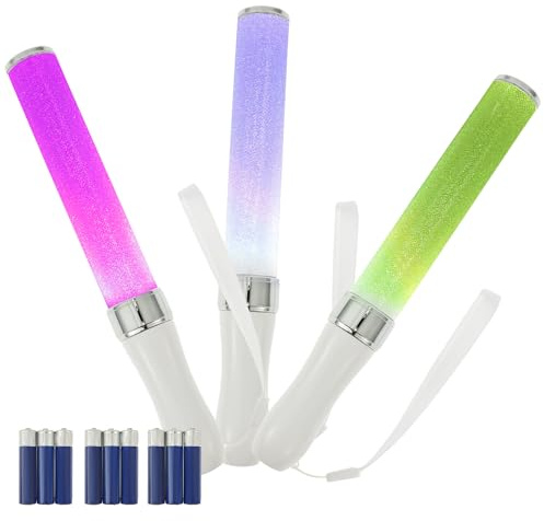 3 Pcs 15 Color Lightstick Concert K-pop Glow Sticks LED Stick Reusable 2 Modes Multicolor Idol Concert Flashing Lightsticks Hip-hop Gift Glow in The Dark Party Favor
