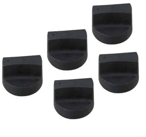 Glewi Gas Stove Knob, BBQ Grill Knob, 50mm Diameter with 8mm Insert,Plastic Control Knobs,Cooker Replacement Knobs,5/10/20PCS(Black 5PCS)