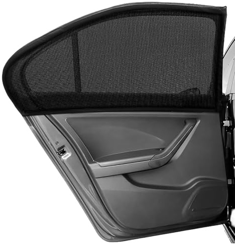 JSZDCVYBL Parasol Coche Delantero y Trasero para Renault Twizy 2012-2020 2021 2022 2023 2024 2025, Malla Transpirable para Ventana Lateral, Bloqueo Rayos UV y Mosquitos, Ventilación Libre, Pack de 4