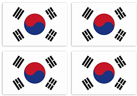 Kiwistar Aufkleber 4,5 x 3 cm Korea, Süd - Land Staat Autoaufkleber Flagge Länder Wappen Fahne Sticker Kennzeichen - Auto - Fahrrad - LKW