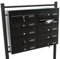 Wiltec Boîte aux Lettres sur Pieds Noire 270 x 898 x 1500 mm, avec 10 Compartiments verrouillables 2x5 et Porte-nom, Revêtement en Poudre, pour Courrier