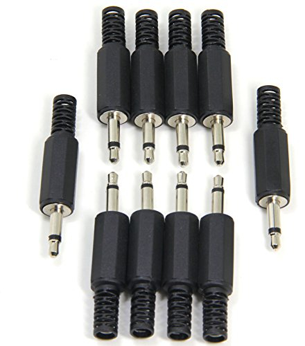 Ancable 10er-Stück TS Mono-Stecker 3,5mm Löten DIY-Audiokabel Stecker, Ersatz-Klinkenstecker für Kopfhörer und Headset
