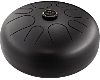 Sonic Energy Steel Tongue Drum, A-Akebono, Schwarz (STD2BK) | 8 Töne, 440 Hz, Durchmesser 12 Zoll, 30,5 x 30,5 x 16,5 cm, Inkl. Tasche und 2 Schlägel, Edelstahl