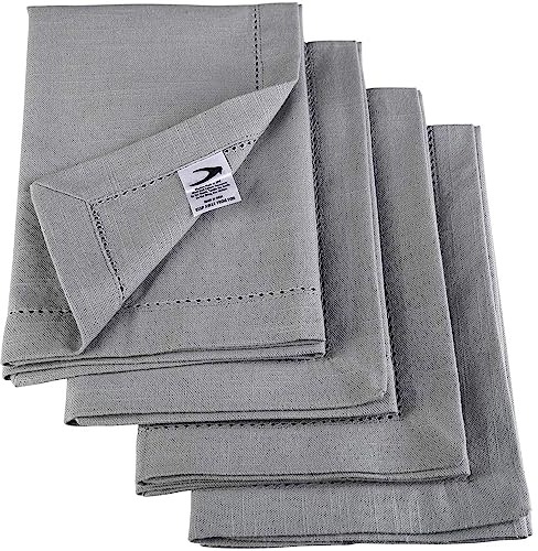 Penguin Home 100% Premium-Leinenoptik mit wiederverwendbaren Servietten mit Hohlsaum – Täglicher Gebrauch als Dinner-Servietten – 6er-Set, einfarbiges Grau, 50 x 50 cm