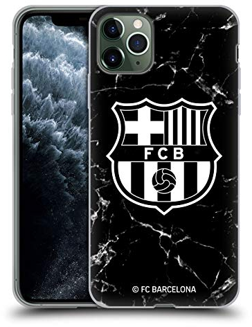 Head Case Designs Offizielle FC Barcelona Marmor Schwarz Wappen Muster Gel Handyhülle Hülle [Militärischer Schutzgrad] Kompatibel mit Apple iPhone 11 Pro Max