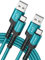 JSAUX Câble USB C Charge Rapide (1+2M Lot de 2) 3,1A Chargeur USB C Cable Compatible avec iPhone 16 15 Pro Max Plus, Samsung Galaxy A14 A15 A25 A35 A53 A55 S24 S23 S22 S21, CarPlay, Manette PS5 -Vert