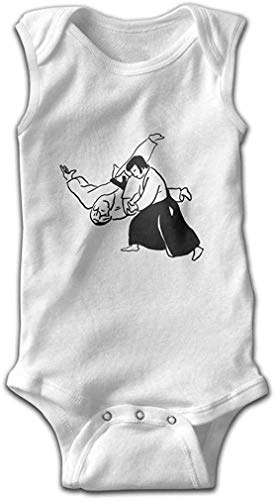 LyCheer Aikido Japanese - Baby Sleeveless Rompers Jumpsuit Birth Announcement Bodysuit White