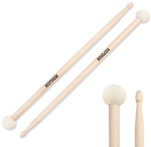 keepdrum FC1-A Double-Sticks Kombi-Schlägel Drumsticks für Becken, Xylophon, Glockenspiel, Marimba, Gong, Handpan Drum Instruments