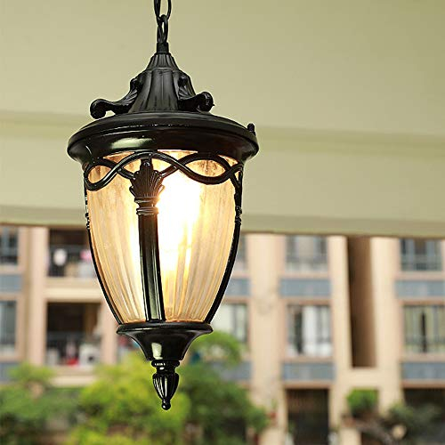 Mengjay Außen-Hängelampe Pendelleuchte außen rustikal antik E27 Hängelampe Außenleuchte Retro Außen/Innen Hängeleuchte Kronleuchter Hof Garten Beleuchtung Terasse