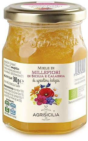 Agrisicilia Miele di Millefiori di Sicilia e Calabria Da Agricoltura Biologica - 300 g