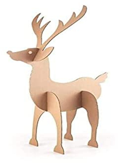 Reno de Cartón de Navidad - 75 cm de Alto - Decoración de Navidad
