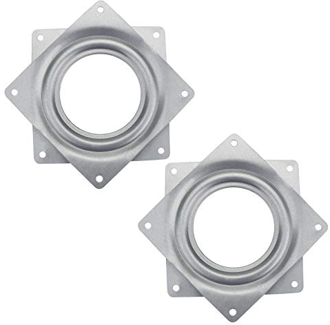 2 Pieces 4 Inch Square Lazy Susan Turntable Bearings with 250 Pound Capacity, with The Size 4 Wide and 5/16 Thick 360 Degrees Rotating Tray (Silver)