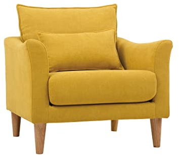 Miliboo Design-Sessel Stoff Grau und Eiche Kate