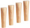 Qrity Gambe per Mobili Legno, Set di 4 Piedini in Legno di Quercia Affidabile per Divani, Comodini, Armadi, Piastra di Montaggio e Viti, 20CM