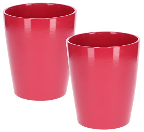 Kotarbau® - Set da 2 vasi da fiori in ceramica, per orchidee, altezza 150 mm, diametro 120 mm, colore rosa