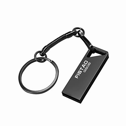 USB Flash Drive 128GB, USB 3.0 USB Drives Metal Memory Stick 128gb USB 3.0 Pen Drive Portable USB Stick 128 GB for PC Laptop, Computers Tablet, Car Etc (Black)