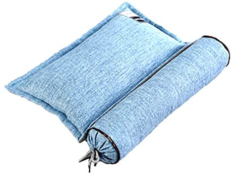 Oreiller de cou de sarrasin biologique, oreiller de sarrasin ferme réglable traversin pour le cou pour soulager la douleur dormir rond soutien oreillers cervicaux oreiller Sobakawa (Couleur : K)